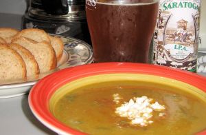 Soup, beer and bread